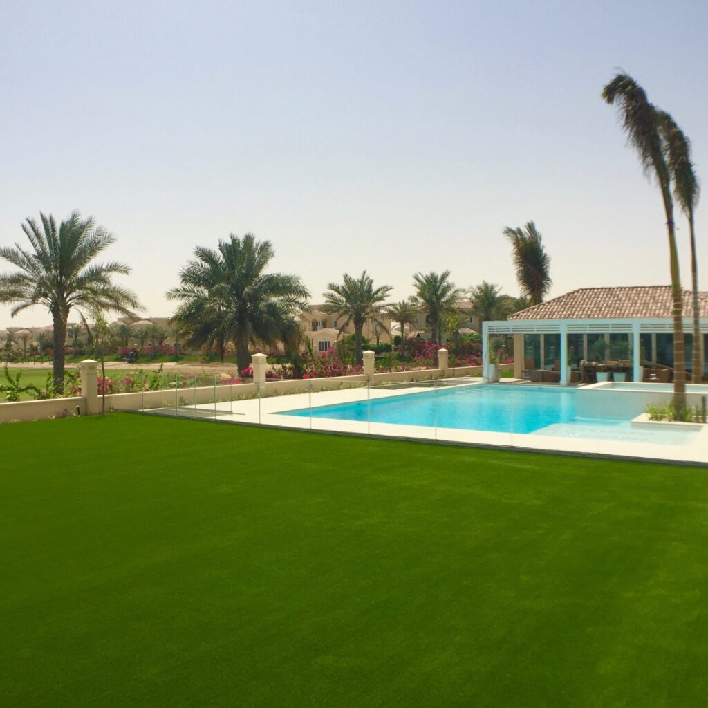 Landscape project with pool installation in Abu Dhabi